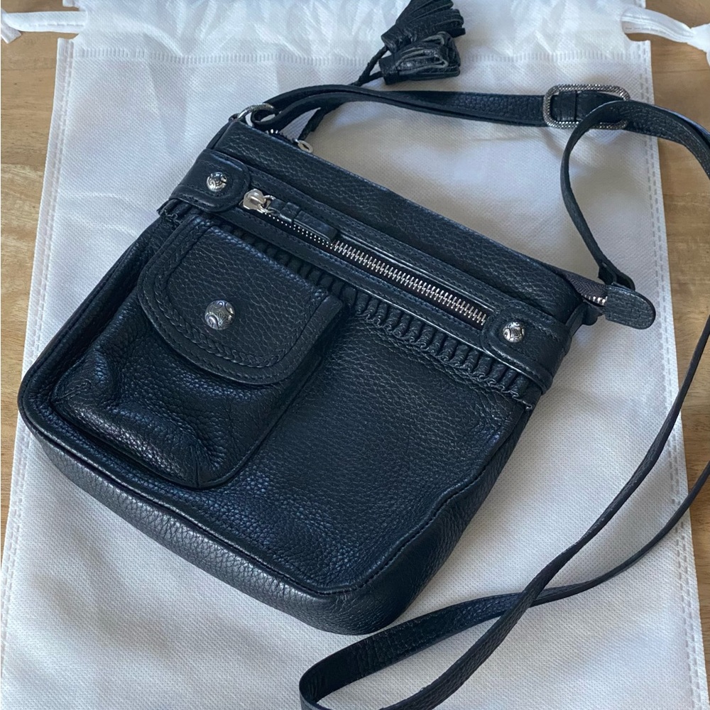 Brighton Crossbody with Ruffle Trim pebbled leather bag - Picture 3 of 15